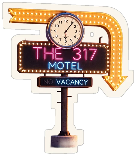 The 317 Motel sign sticker